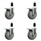Service Caster 5'' Gray Poly Swivel 1-3/8'' Expanding Stem Caster Set Total Lock Brake, 4PK SCC-EXTTL20S514-PPUB-138-4 - alternate 1